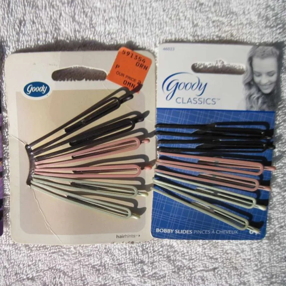 6 Goody Open Design Betsy Metal Bobby Slides Hair Pins Pink White Gray 2006 2015
